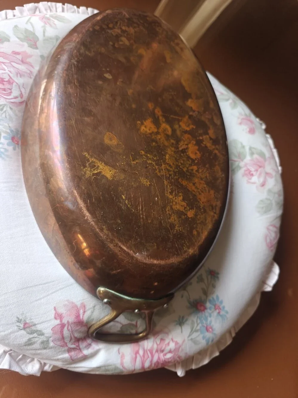 vintage copper au gratin pan 14